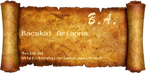 Bacskai Arianna névjegykártya
